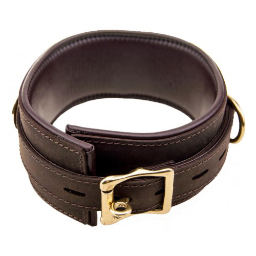 Bound Nubuck Leather Collar