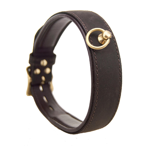 Bound Nubuck Leather Choker with O-Ring