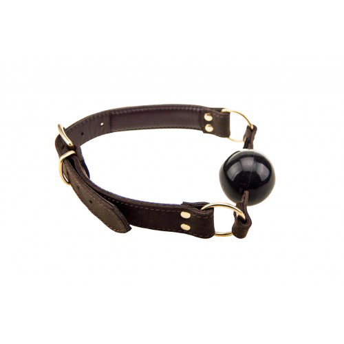 Bound Nubuck Leather Solid Ball Gag
