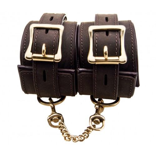 Bound Nubuck Leather Wrist Cuffs
